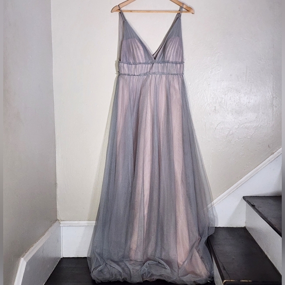 W.too Gray and Pink Evening Gown - Picture 2 of 5
